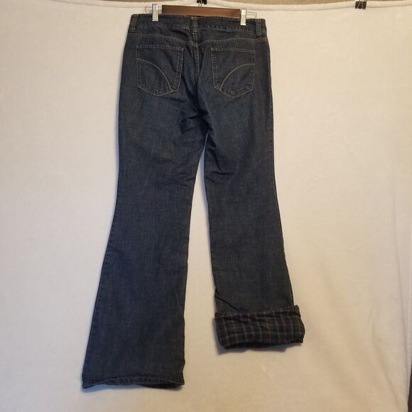 Eddie Bauer 6 Jeans Flannel Lined Straight Leg Dark Wash Workwear Outdoors Chore - Picture 8 of 10
